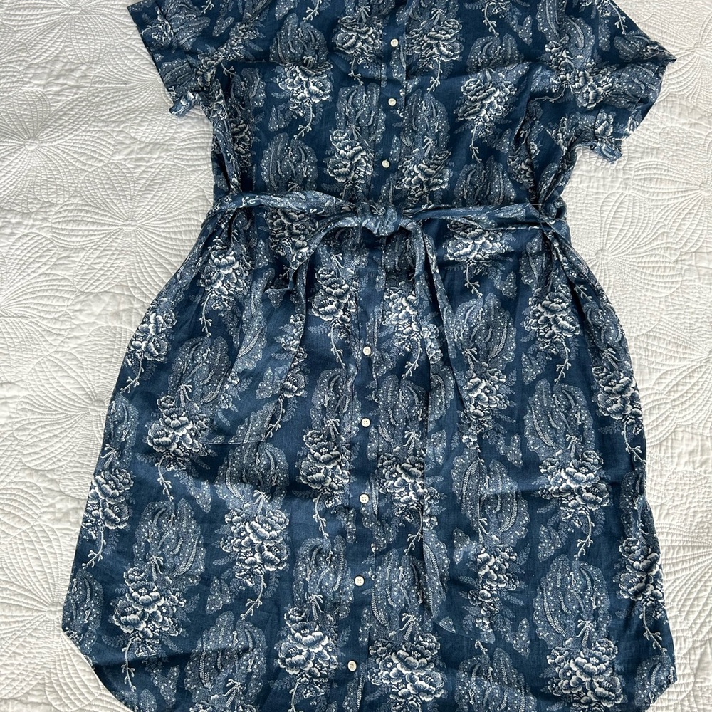 Floral Button-Up Shirt-Dress